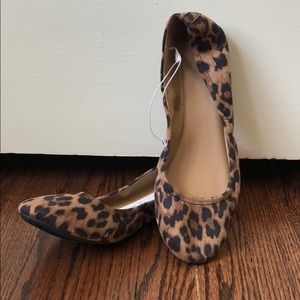 Leopard print ballet slippers